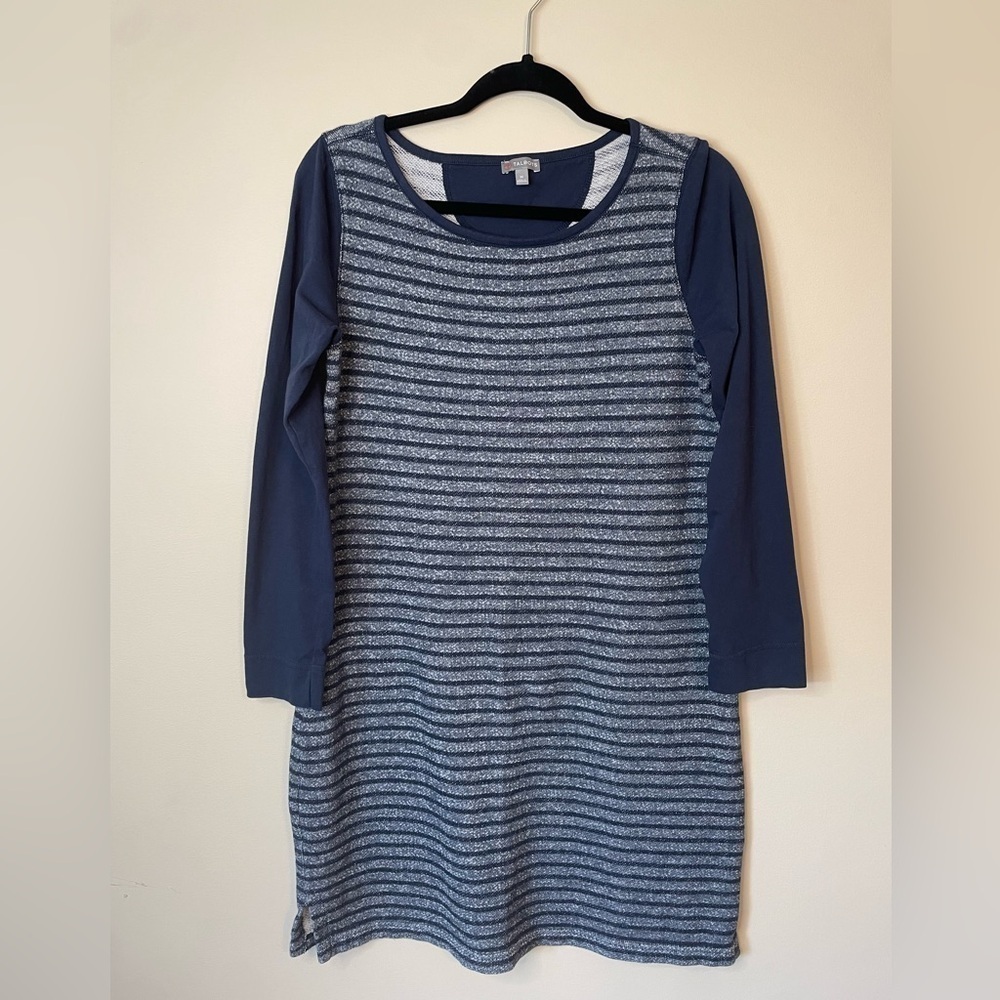 Talbots Blue Striped Dress Long Sleeves Size Medium